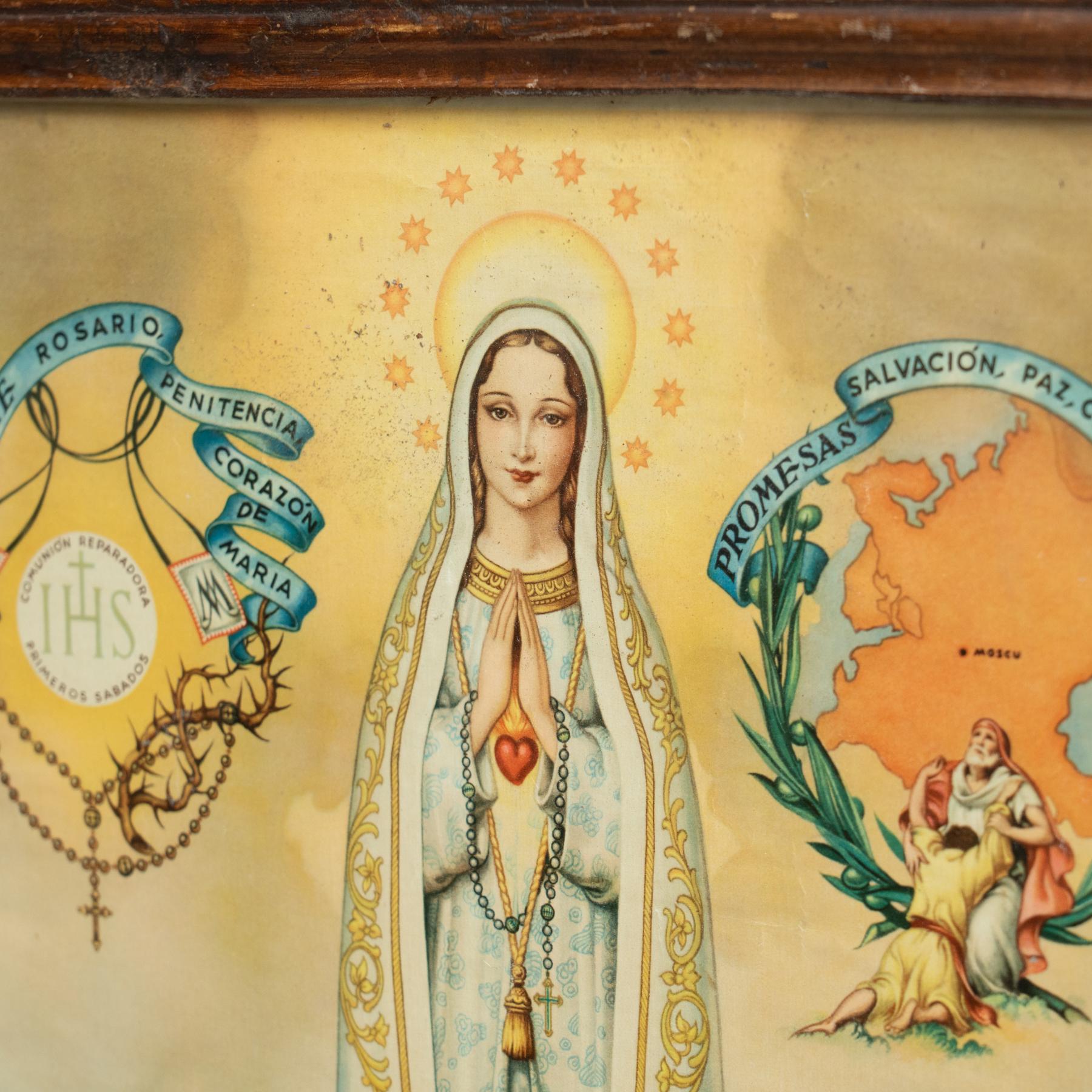 Religious Artwork of a Virgin, circa 1960 For Sale 2