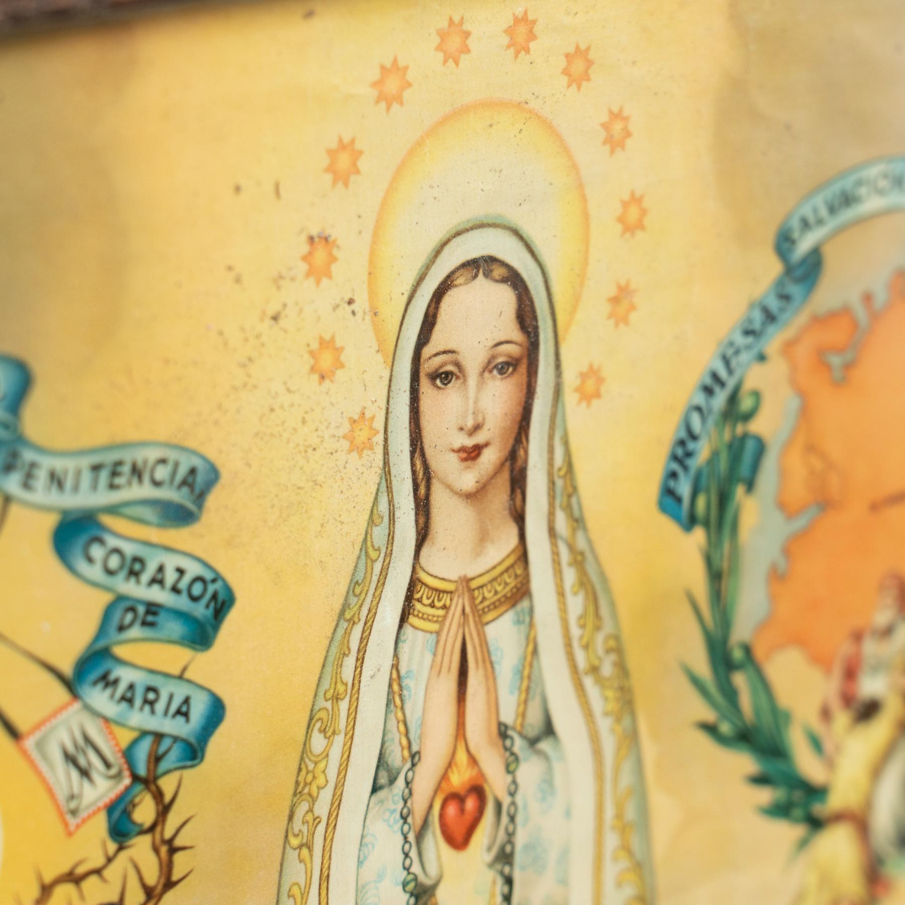 Mid-Century Modern Religious Artwork of a Virgin, circa 1960 For Sale