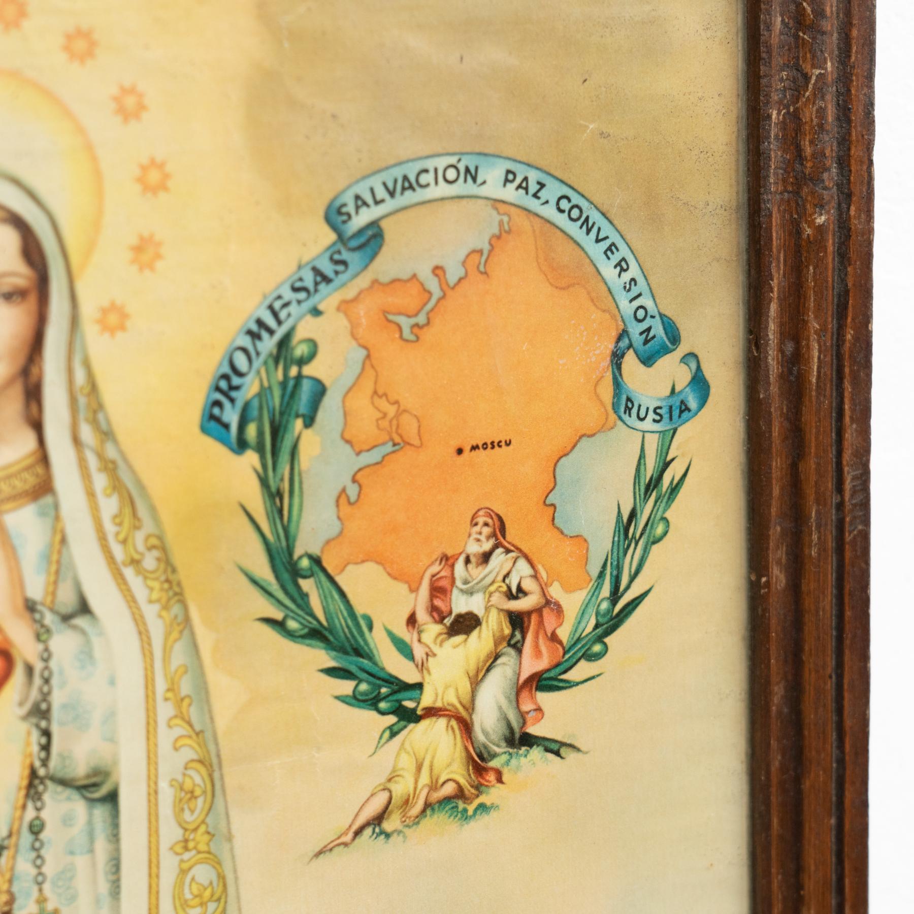 Mid-20th Century Religious Artwork of a Virgin, circa 1960 For Sale