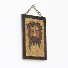 Religious Brutalist Folk Art Mosaic Wall Decoration Tile