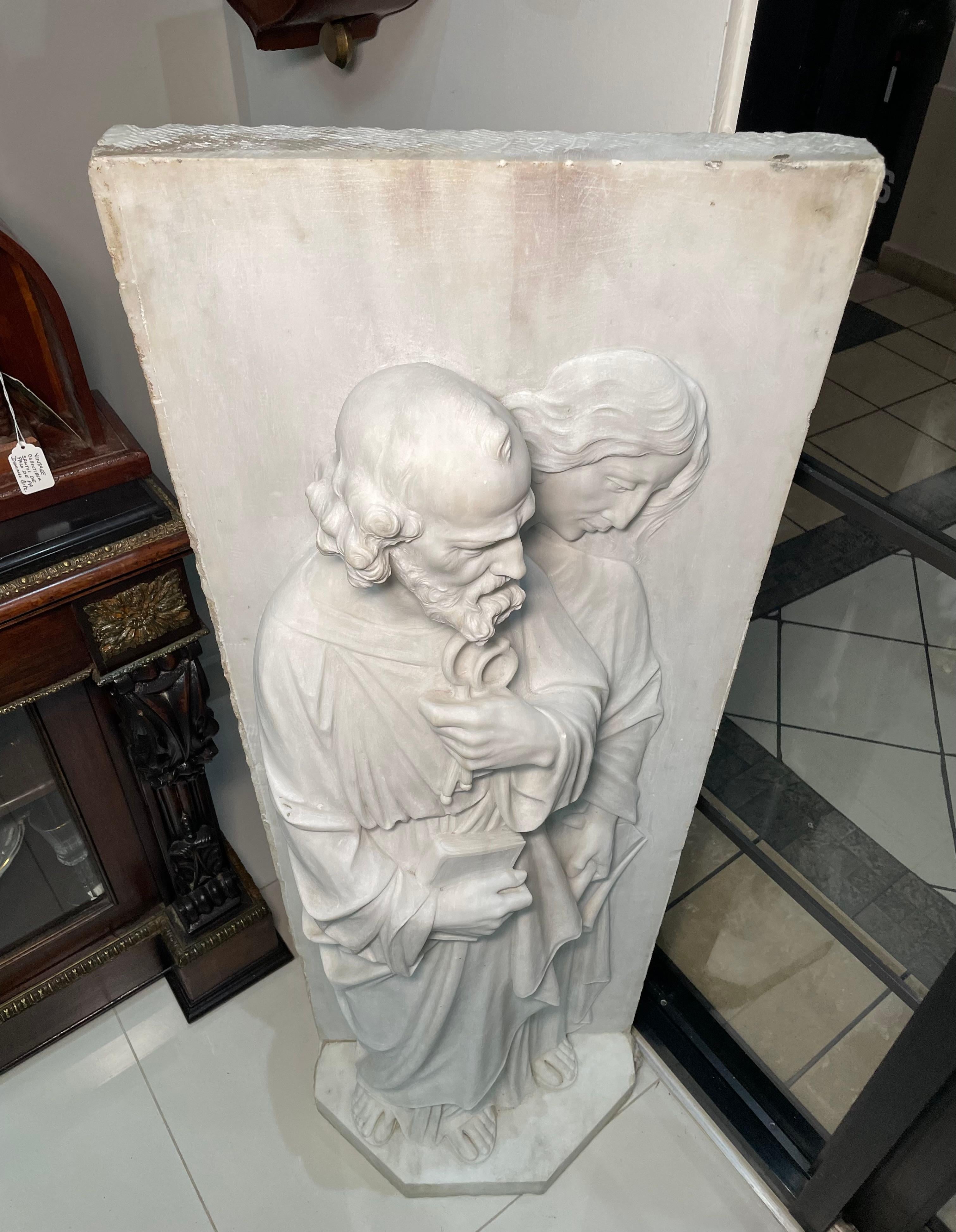 Marmo di Carrara Bassorilievo/scultura religiosa in marmo di Carrara in vendita