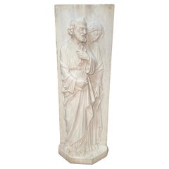 Religious Carrara Marble Bas-Relief/Sculpture