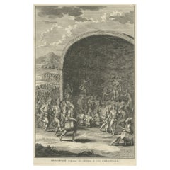 Antique Religious Ceremony in Hispaniola, Caribbean (Haiti 
Dominican Republic), 1722