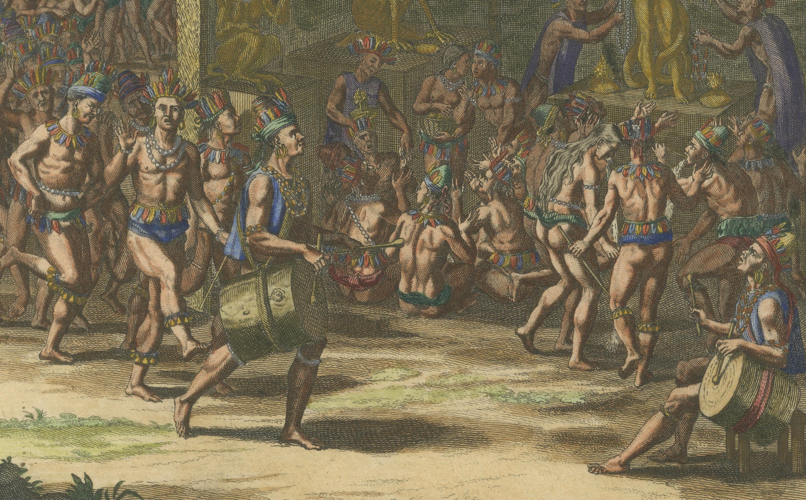 Religiöse Zeremonie der Bewohner der Insel Hispaniola, 1734 (Graviert) im Angebot