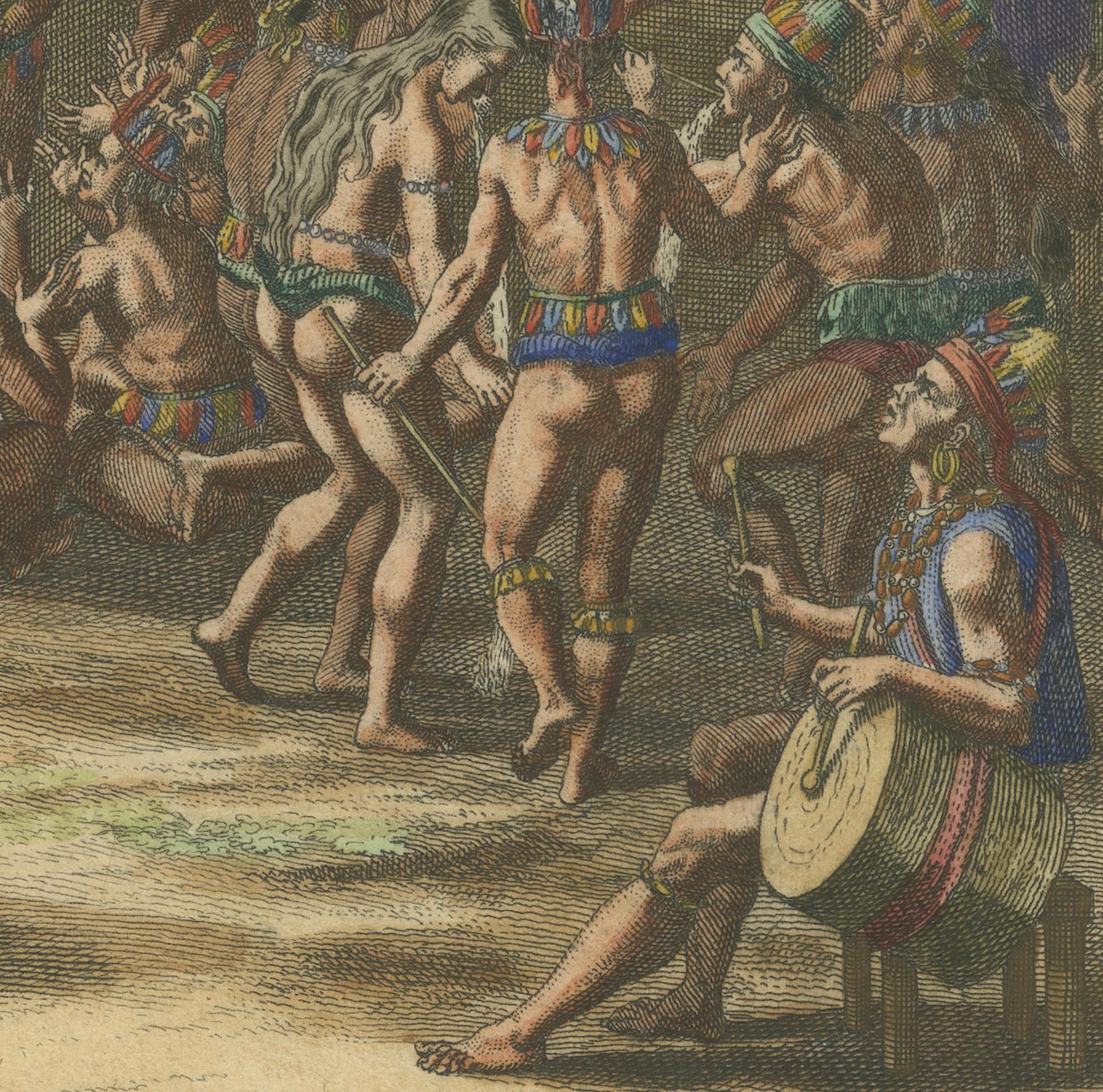 Religiöse Zeremonie der Bewohner der Insel Hispaniola, 1734 im Zustand „Gut“ im Angebot in Langweer, NL