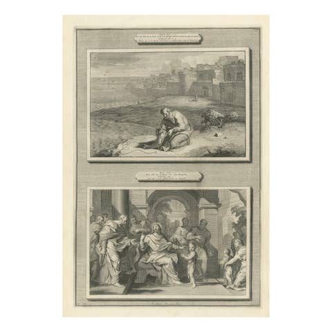 Religious Engravings – Peter’s Coin in Fish & Christ Foretells Passion, ca.1700