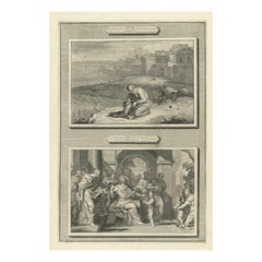 Religious Engravings – Peter’s Coin in Fish & Christ Foretells Passion, ca.1700