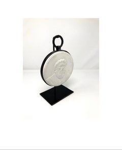 Religious Figure Bas Plaster Relief with Custom Stand