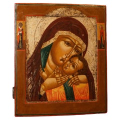 Antique Religious icon depicting the Mother of God Kasperovskaja, 19th century
