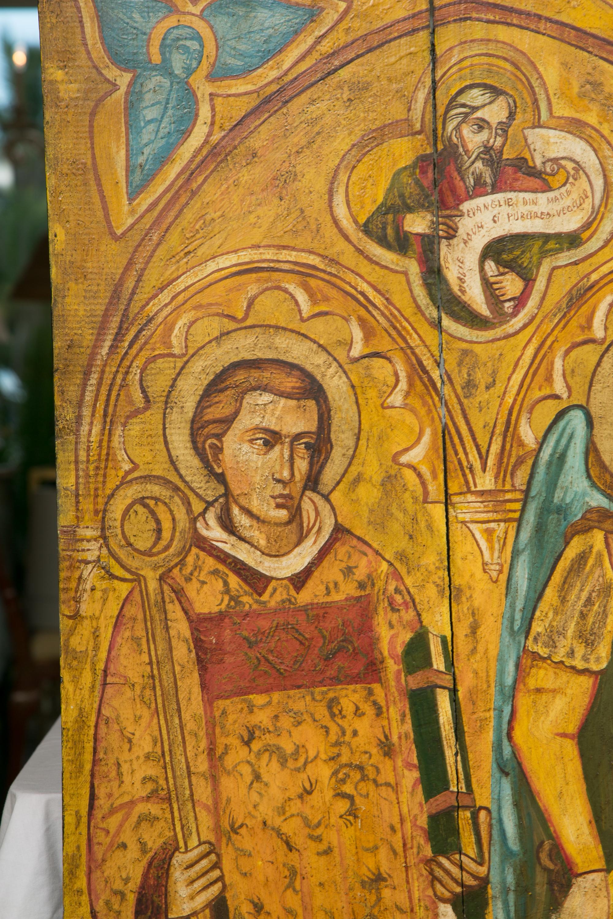 Religious Icon Painted on Board For Sale 1