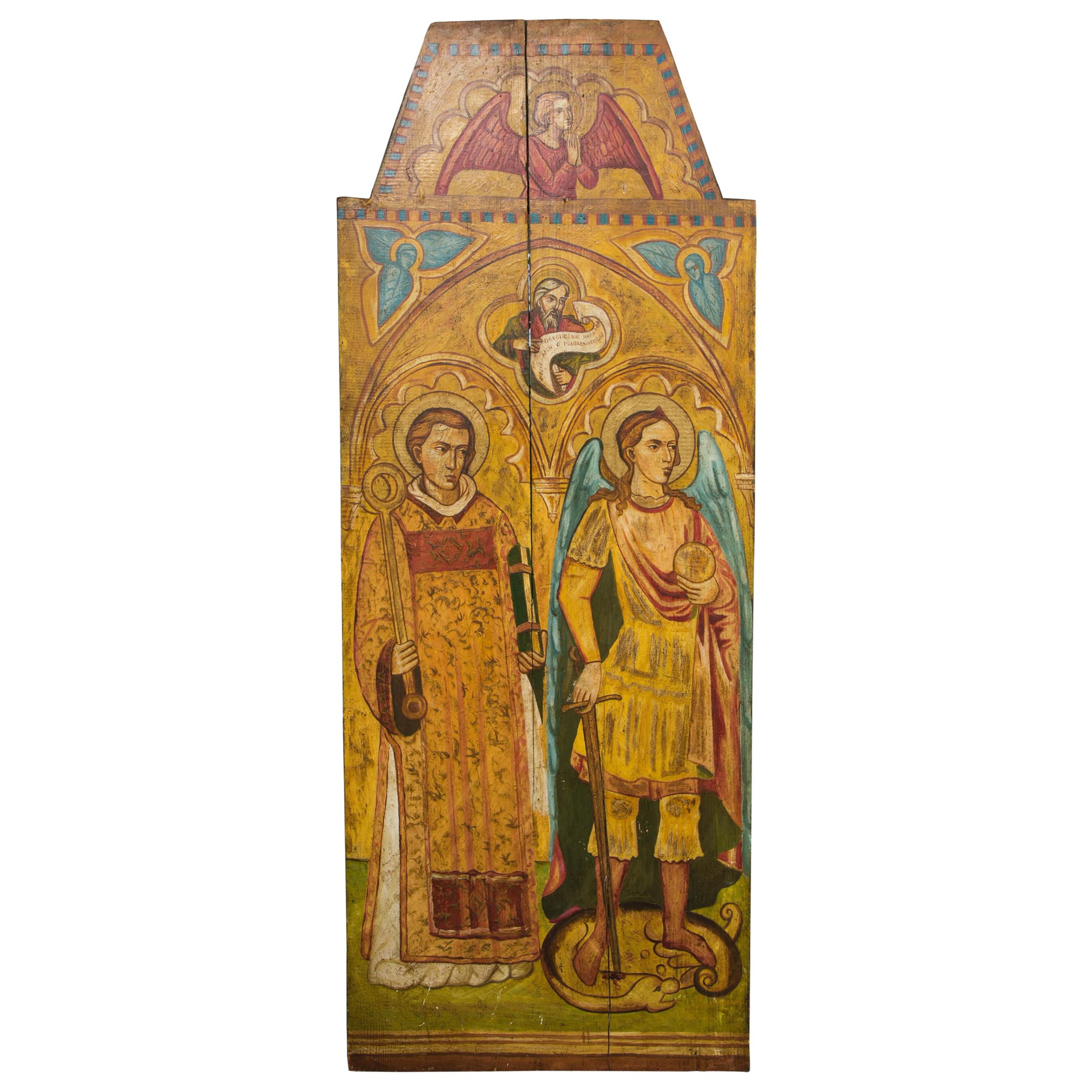 Religious Icon Painted on Board For Sale
