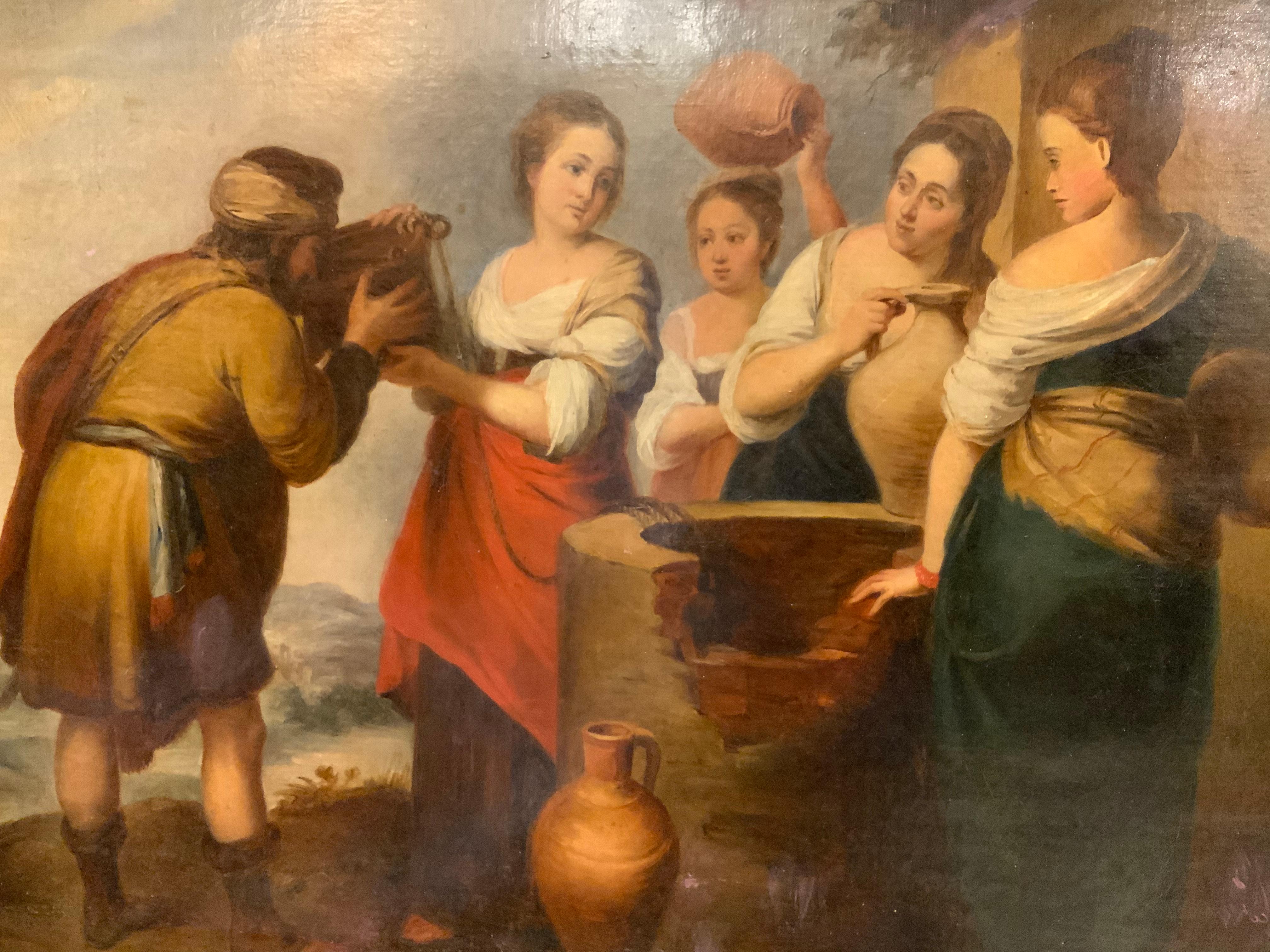 Religiöses Ölgemälde, 19. Jahrhundert, 'Nach' Bartolome Esteban Murillo '1617-1682' im Zustand „Gut“ im Angebot in Houston, TX