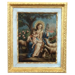 Religious Oil Painting on Canvas, Virgin Mary, 18th Century Italian School