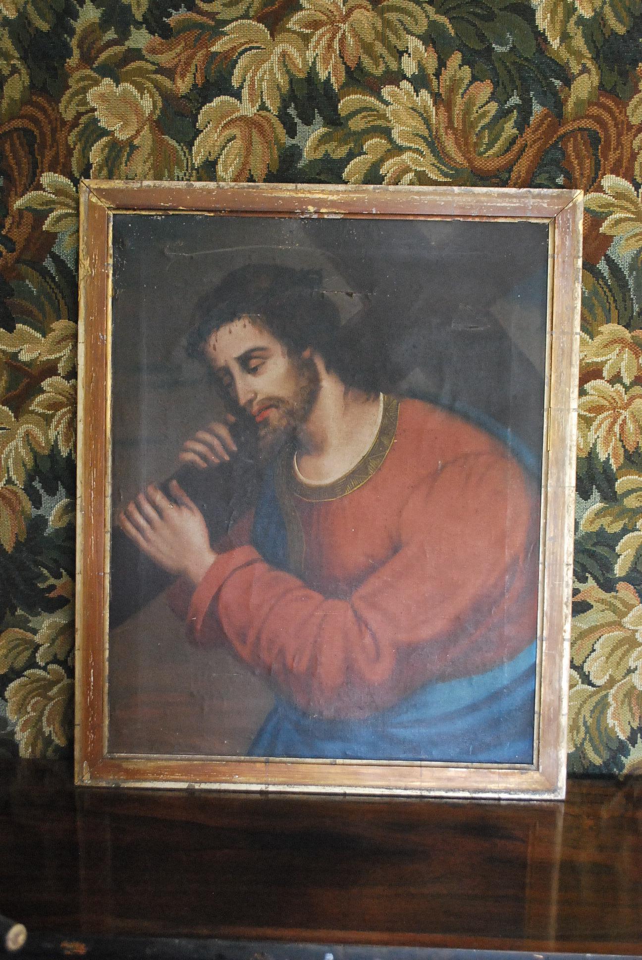 19th Century Religious painting of Christ  For Sale