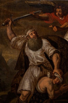 Religious Painting Oil on Canvas 17th Century Sacrifice of Isaac