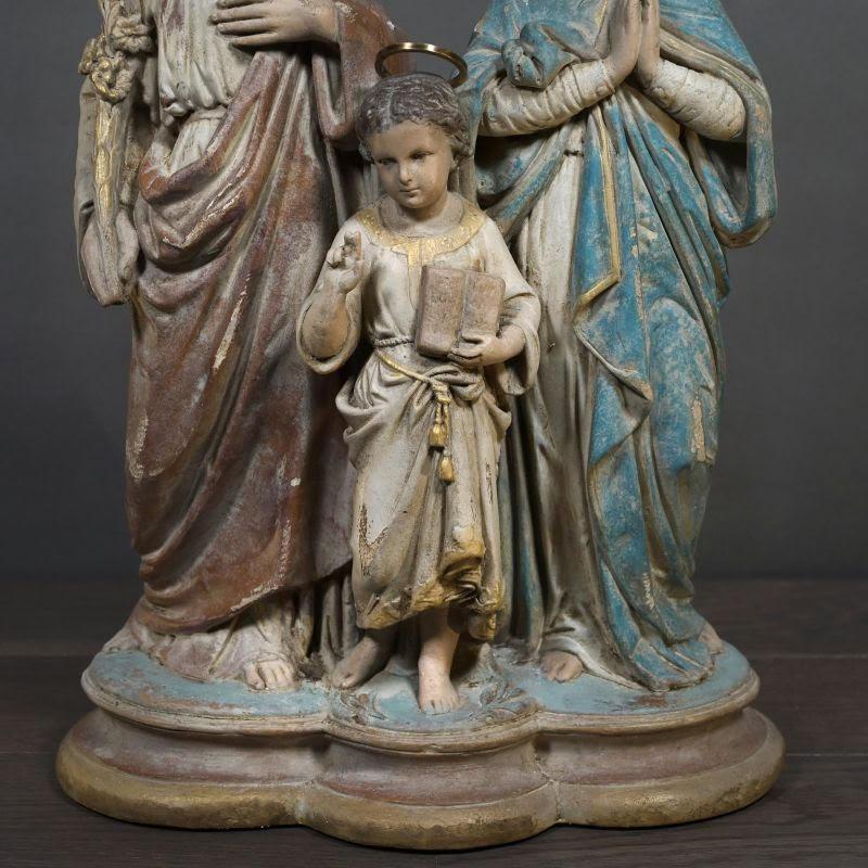 French Religious Sculpture in Plaster, 20th Century. For Sale