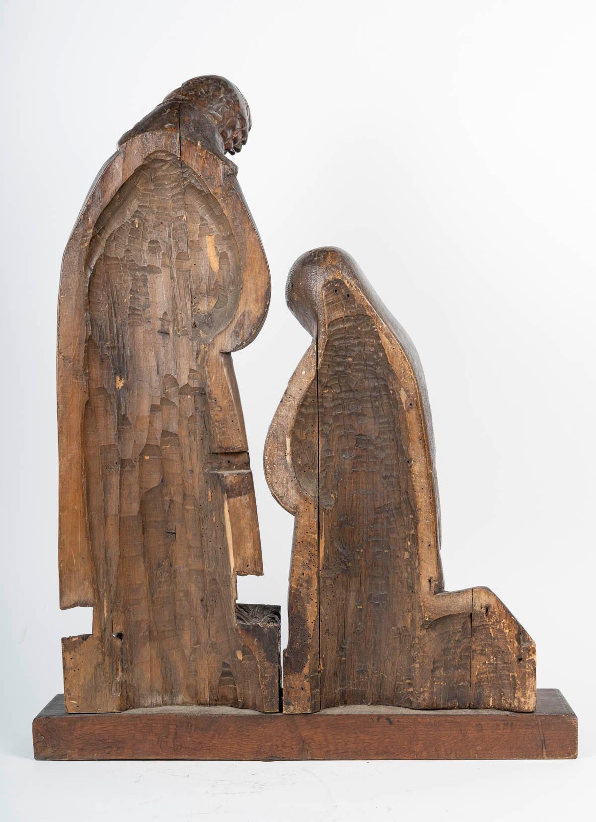 18th Century and Earlier Religious Sculpture Representing the Nativity, Carved Wood from the 16th Century For Sale