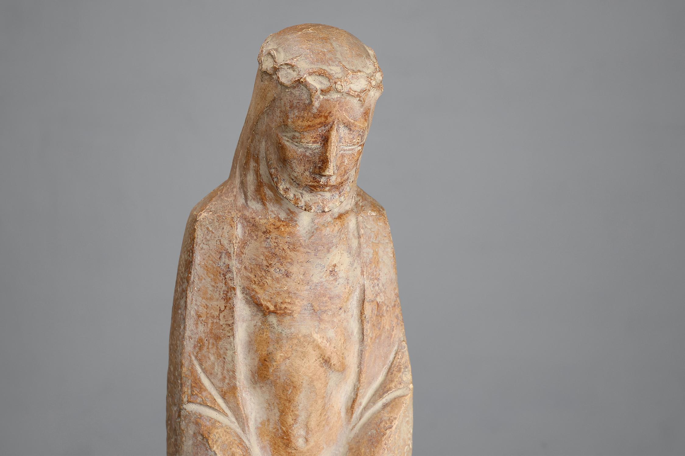 Belgio / 1930 / Statua religiosa Gesù Cristo / André Taeckens (1906-1965) / gesso, legno / Art Deco

Statua in gesso Artistics di Gesù, montata su un supporto in legno di ottima fattura dall'artista belga André Taeckens.

Dall'età di tredici anni
