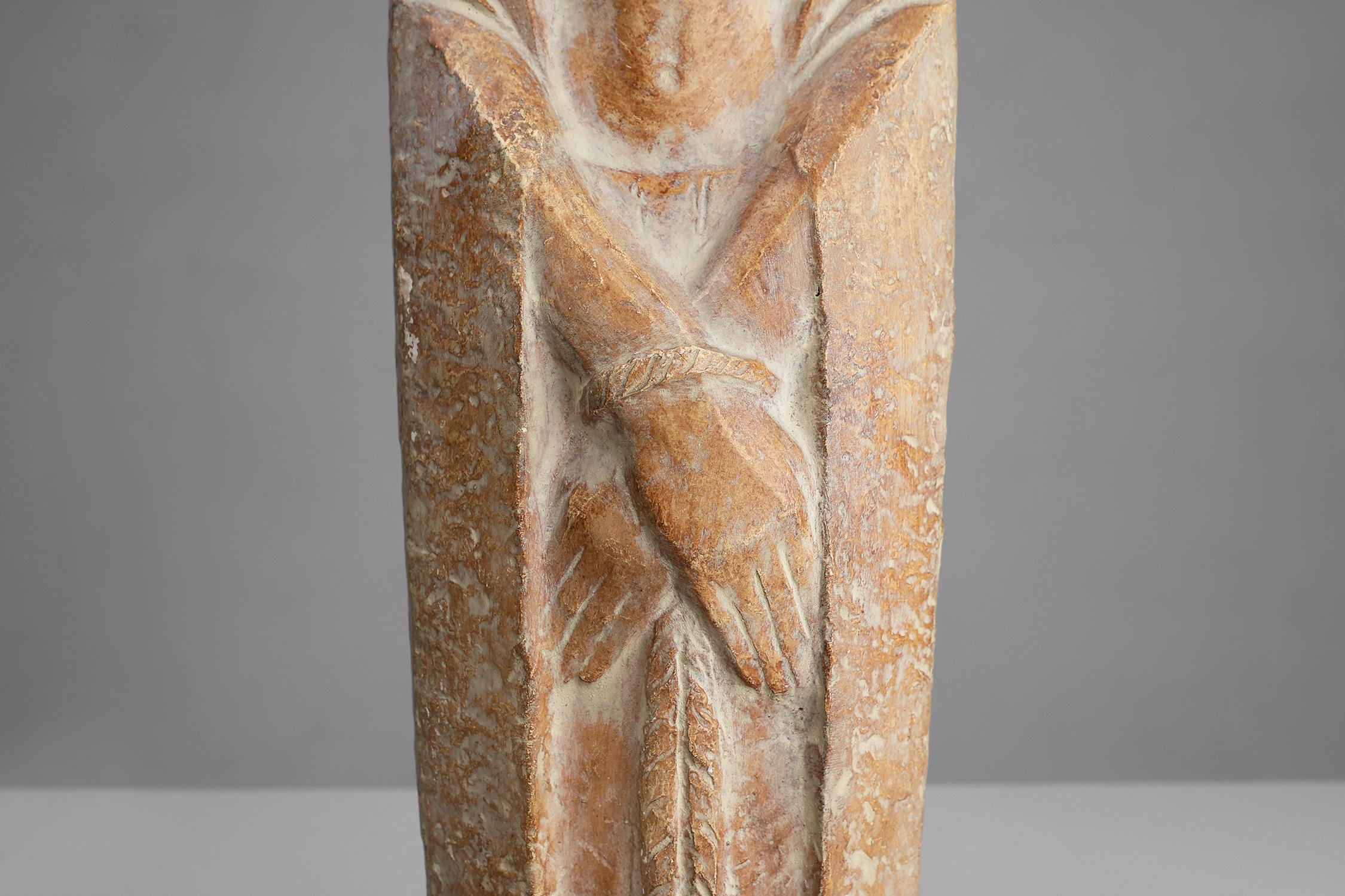 Statua religiosa di Gesù Cristo in stile Art Déco dell'artista belga André Taeckens In condizioni buone in vendita a Meulebeke, BE