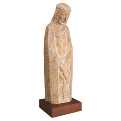 Statua religiosa di Gesù Cristo in stile Art Déco dell'artista belga André Taeckens