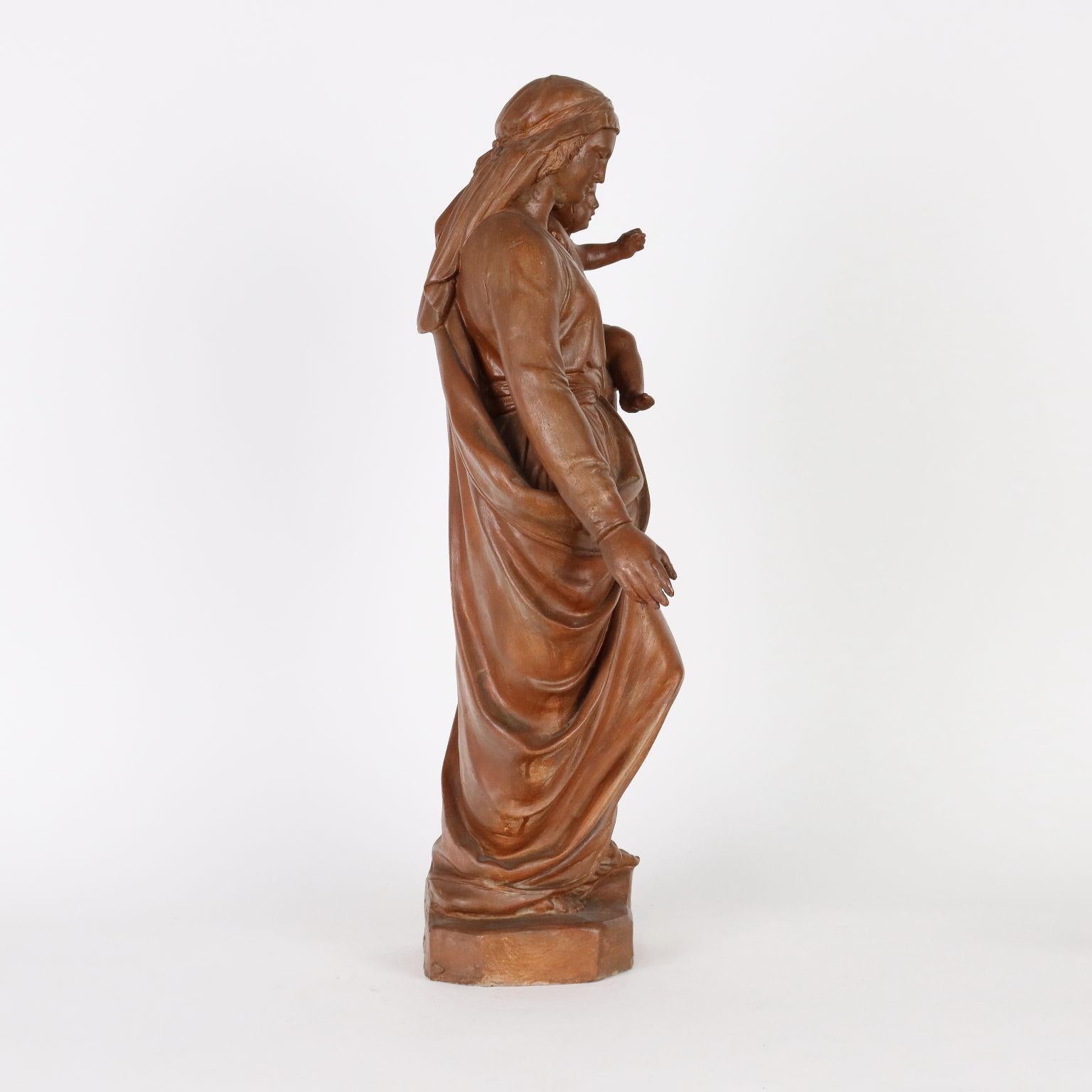 Religious Subject Terracotta, Italy, 20th Century For Sale 5