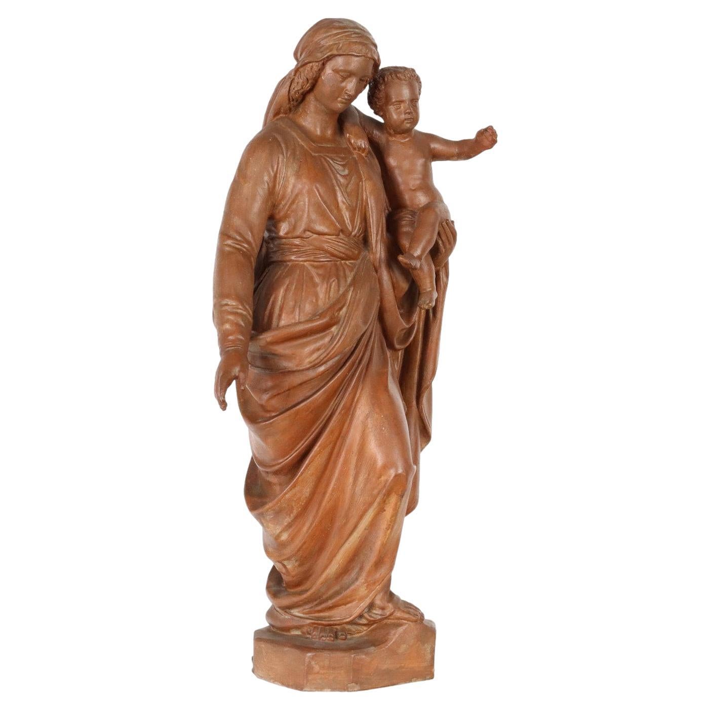 Religious Subject Terracotta, Italy, 20th Century For Sale