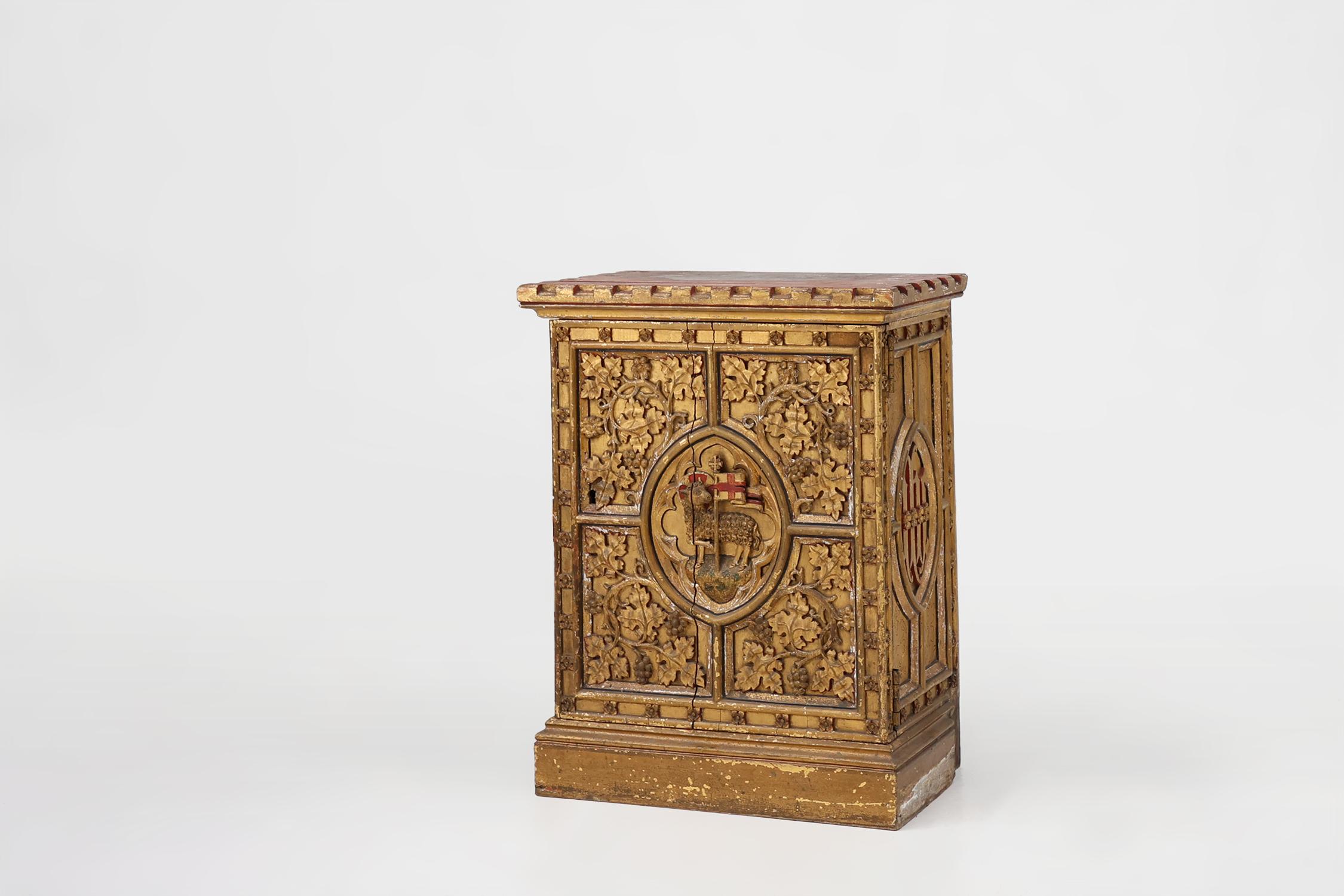 Mid-19th Century Religious Tabernacle with Lamb of God, Bruges ca. 1850