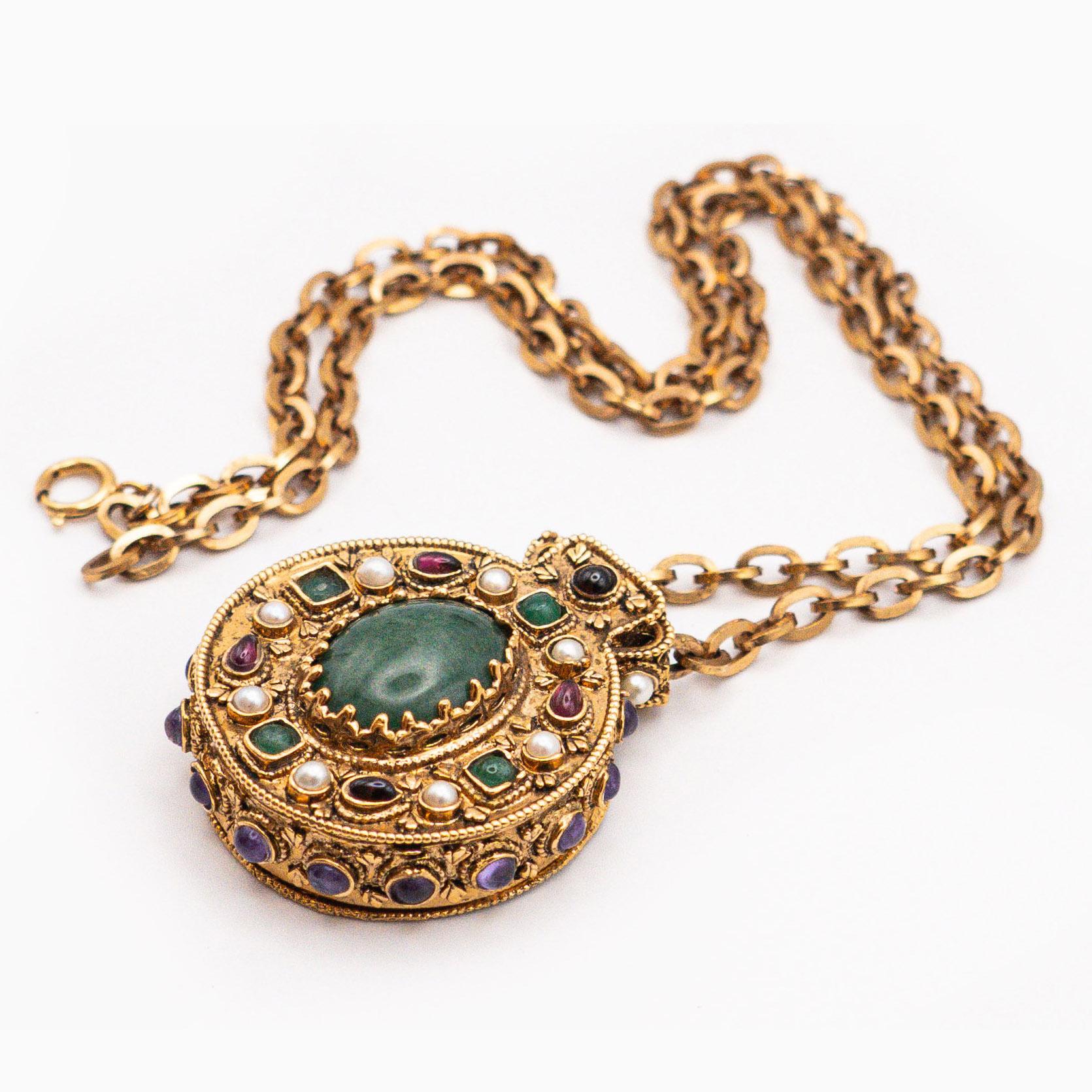 Cabochon Reliquaire Necklace by Chanel For Sale