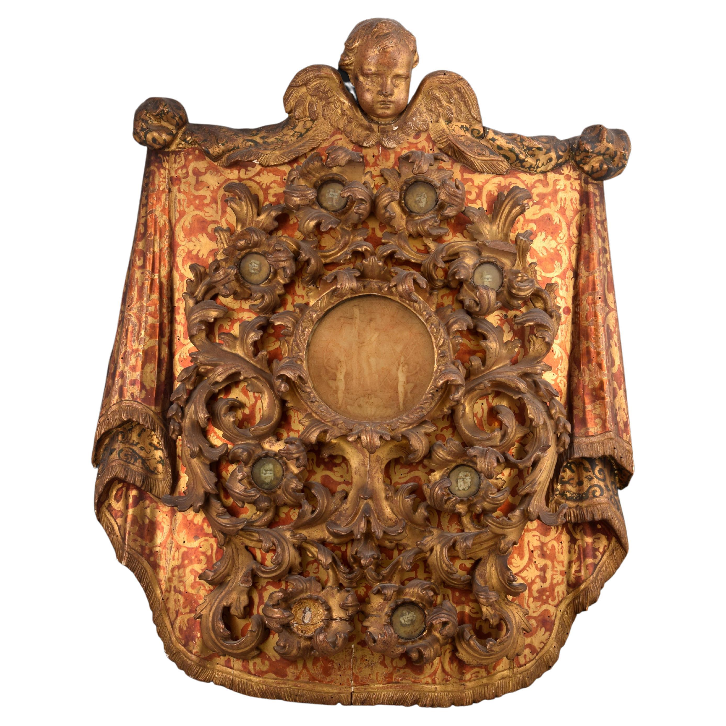 Reliquienaltar. Holz, Glas, Metall, Radierungen. Spanien, 17. Jahrhundert