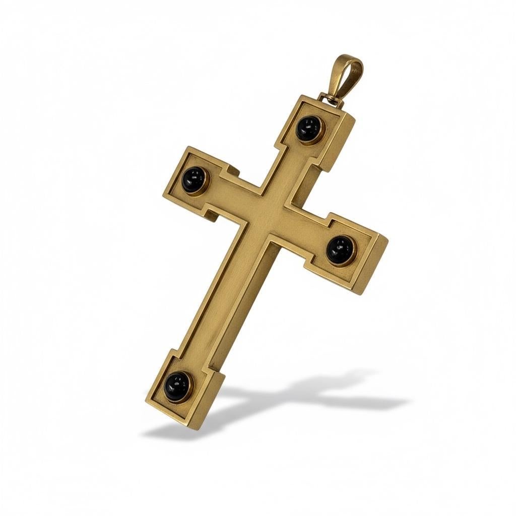 Reliquie des Kardinals: Österreichisch-ungarisches Granatkreuz, um 1880 (Cabochon) im Angebot