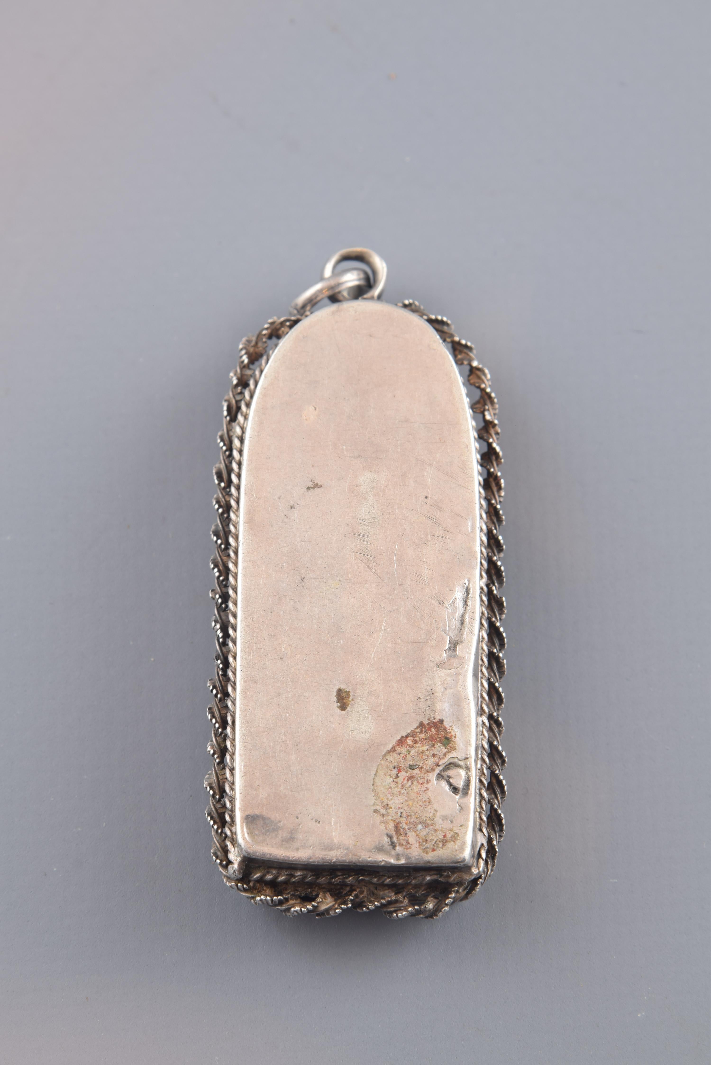 Baroque Reliquary Pendant, Silver, Glass, Wood, 17th Century
