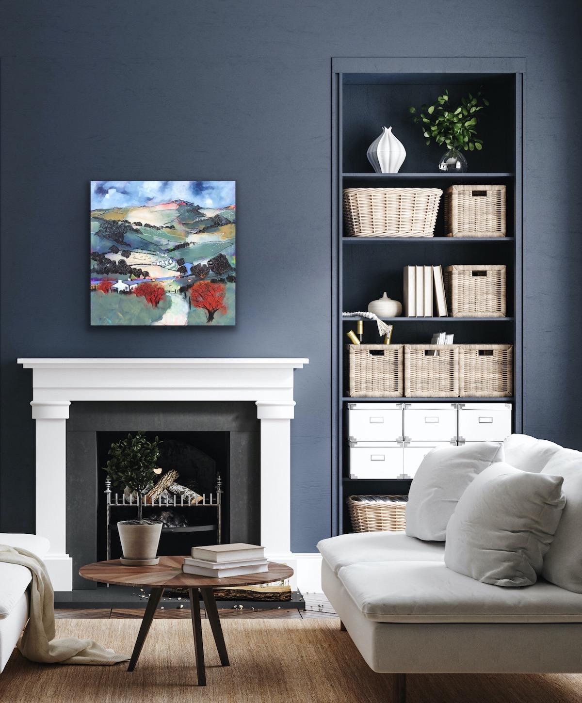 Peinture originale Appletreewick Autumn de Relton and Marine, paysage - Painting de Relton Marine