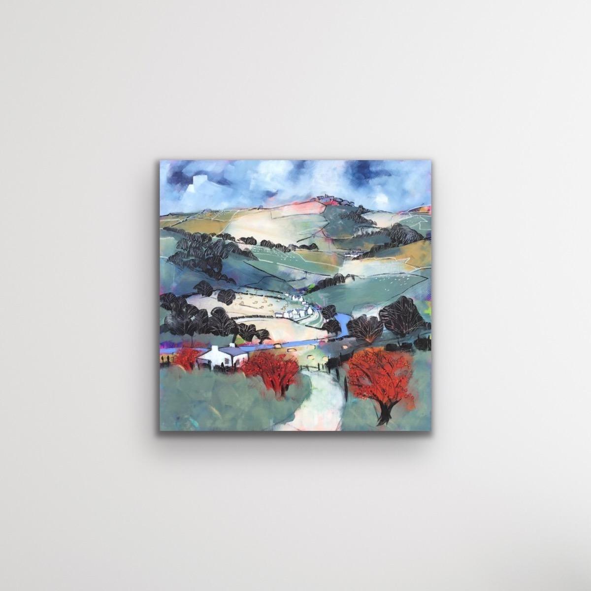 Peinture originale Appletreewick Autumn de Relton and Marine, paysage - Abstrait Painting par Relton Marine