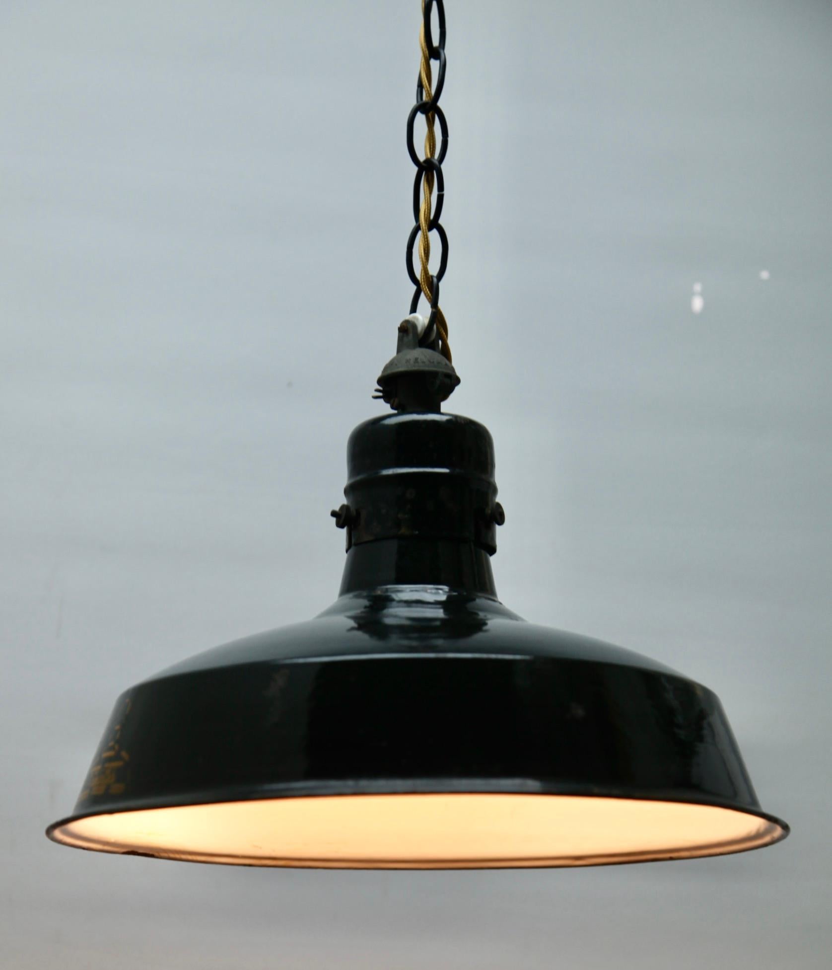 Mid-20th Century Reluma Iron Industrial Pendant Lamp, 1930s