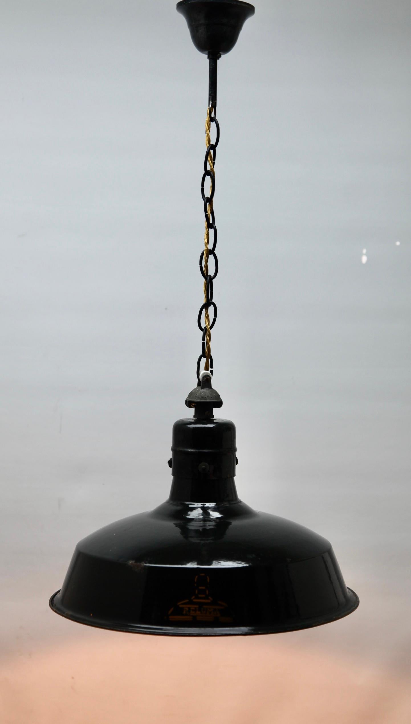 Reluma Iron Industrial Pendant Lamp, 1930s 2