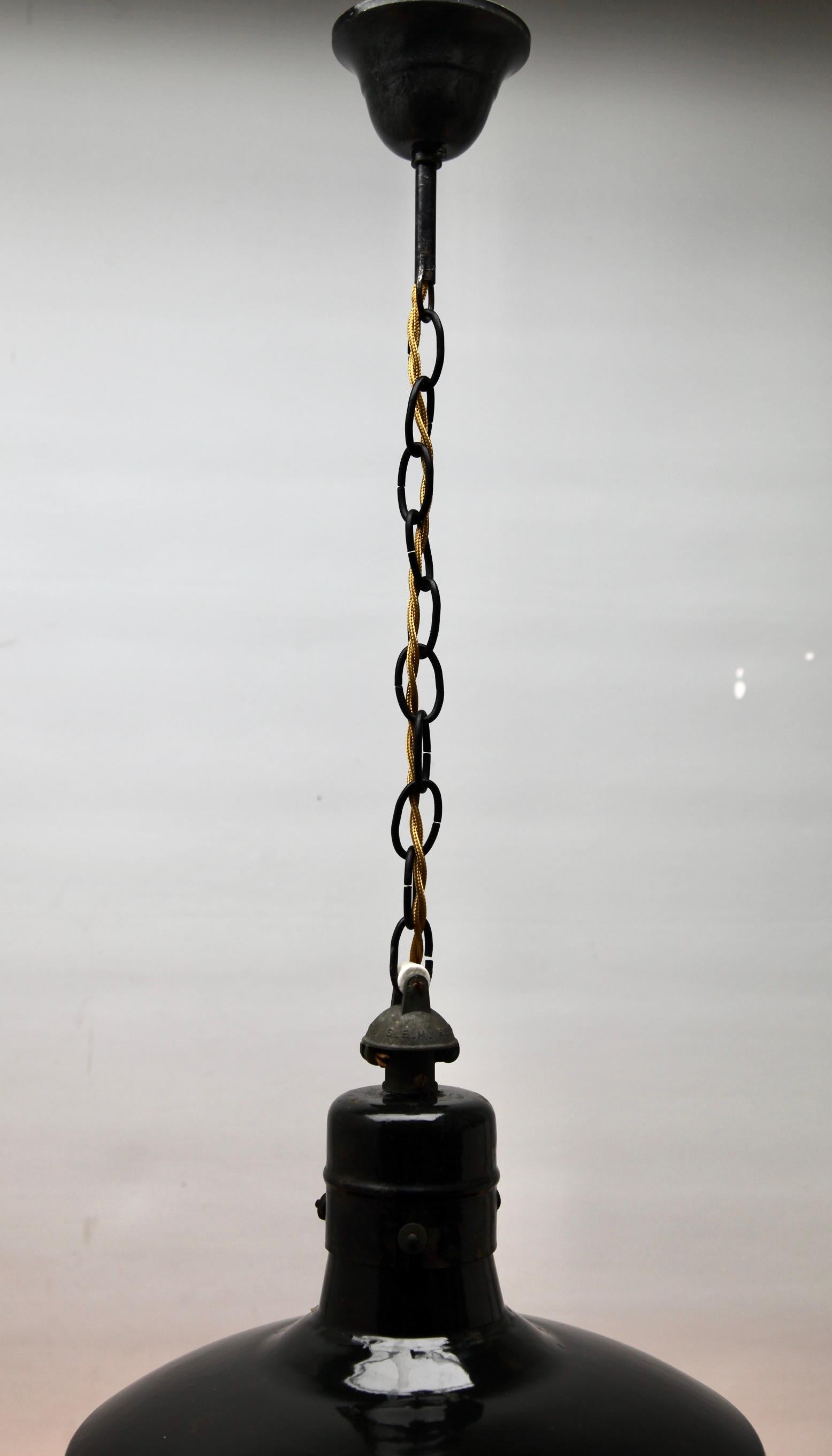 Reluma Iron Industrial Pendant Lamp, 1930s 3
