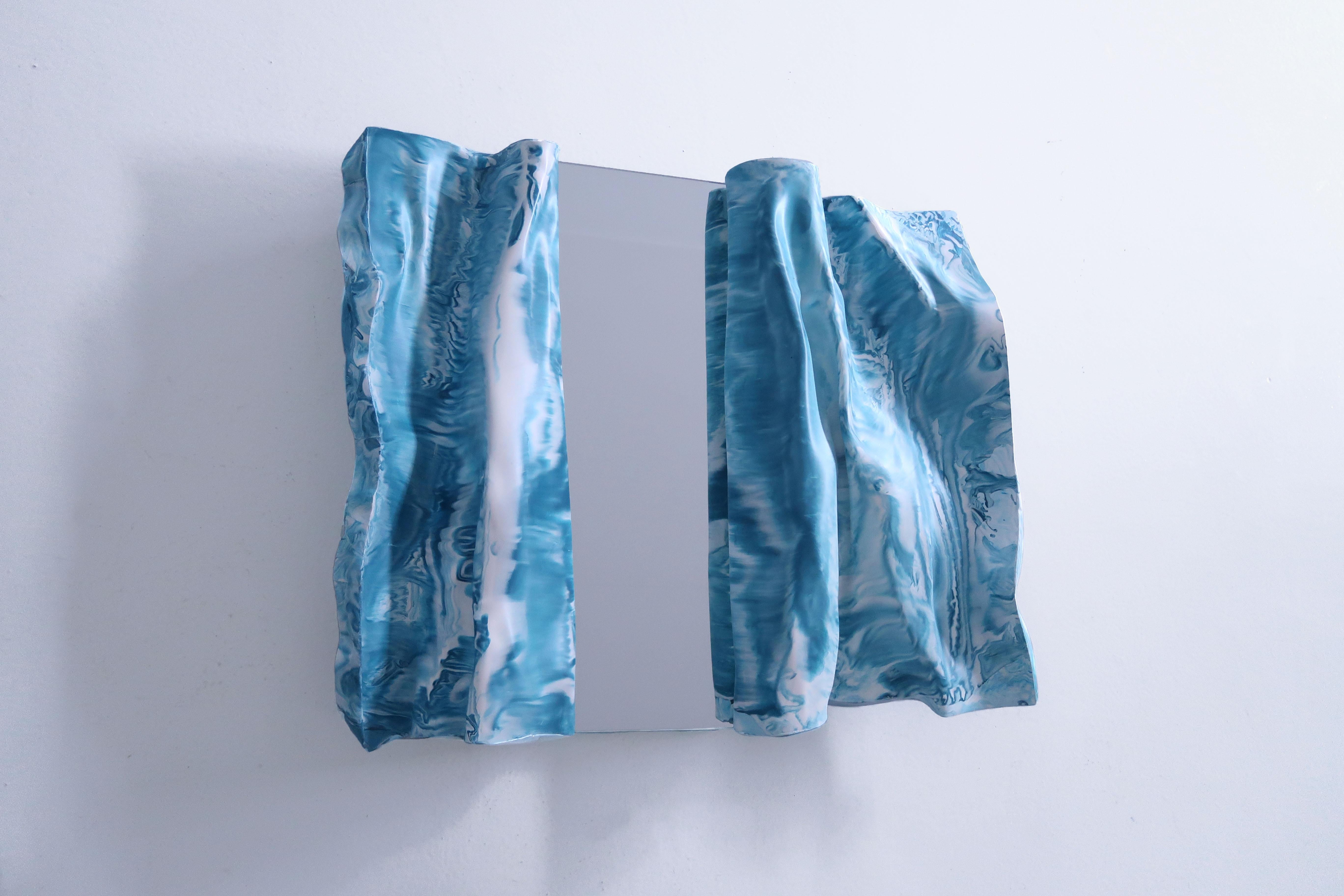 FLOW Mirror Blue - Mixed Media Art by REM Atelier