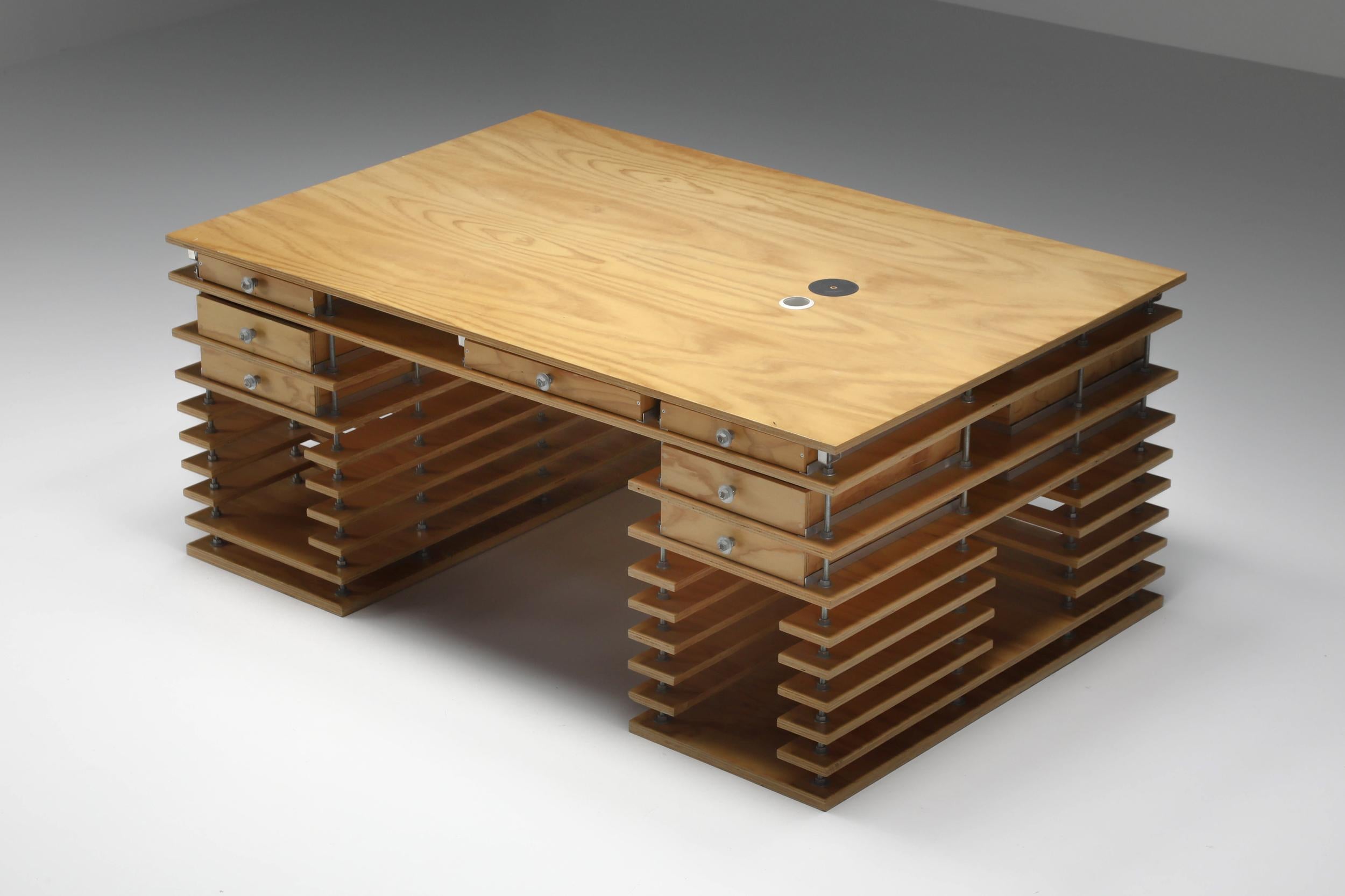 Modern Rem Koolhaas Inspired Architectural Working Desk, the Netherlands, 1990's