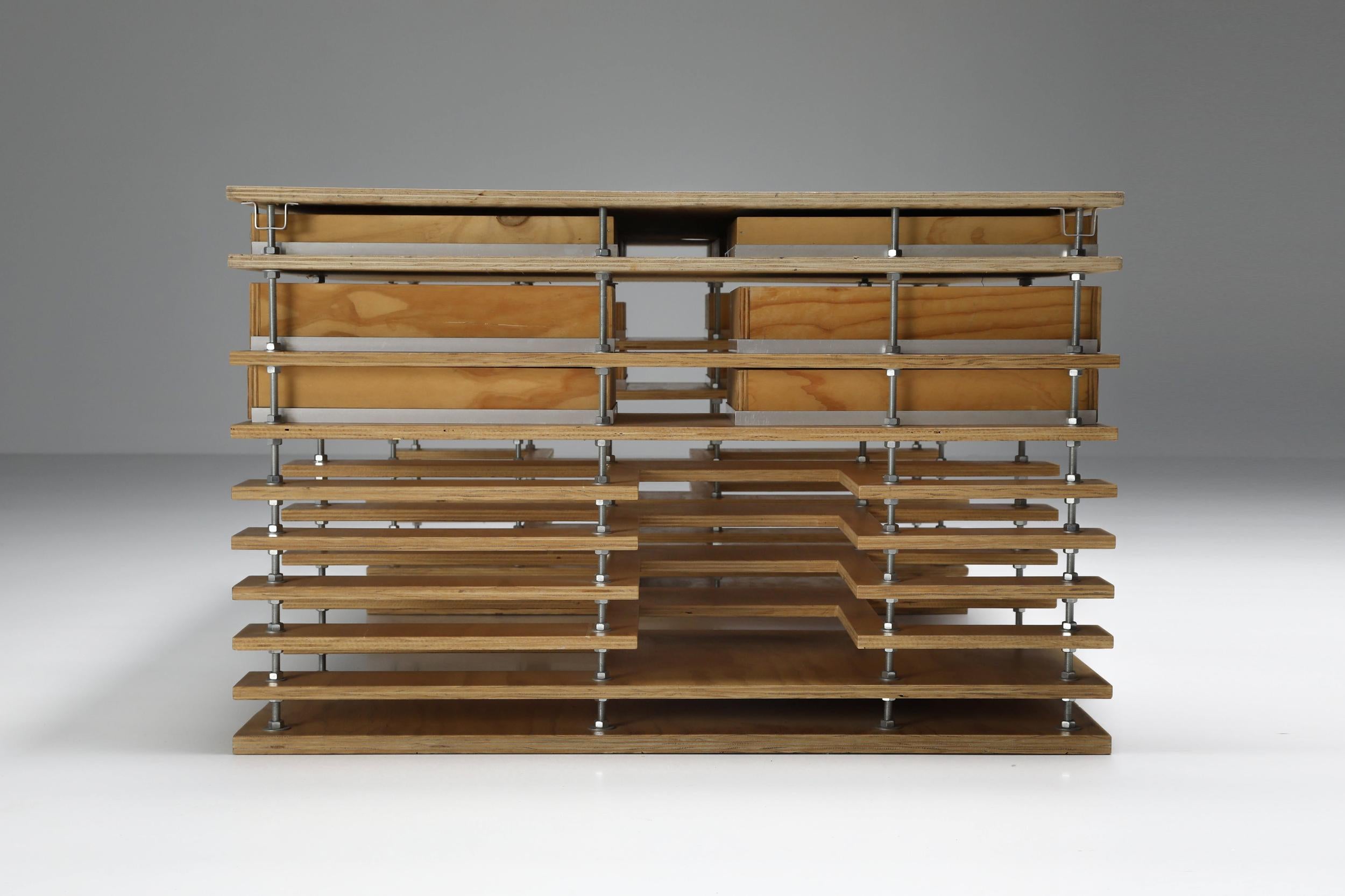 Dutch Rem Koolhaas Inspired Architectural Working Desk, the Netherlands, 1990's