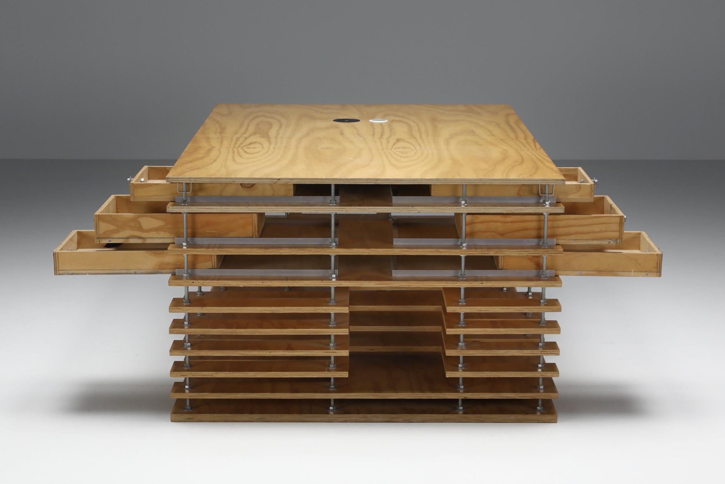 Late 20th Century Rem Koolhaas Inspired Architectural Working Desk, the Netherlands, 1990's