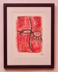 Dibujo abstracto en técnica mixta - Mediados del siglo XX por Rem Raymond Coninckx Bélgica