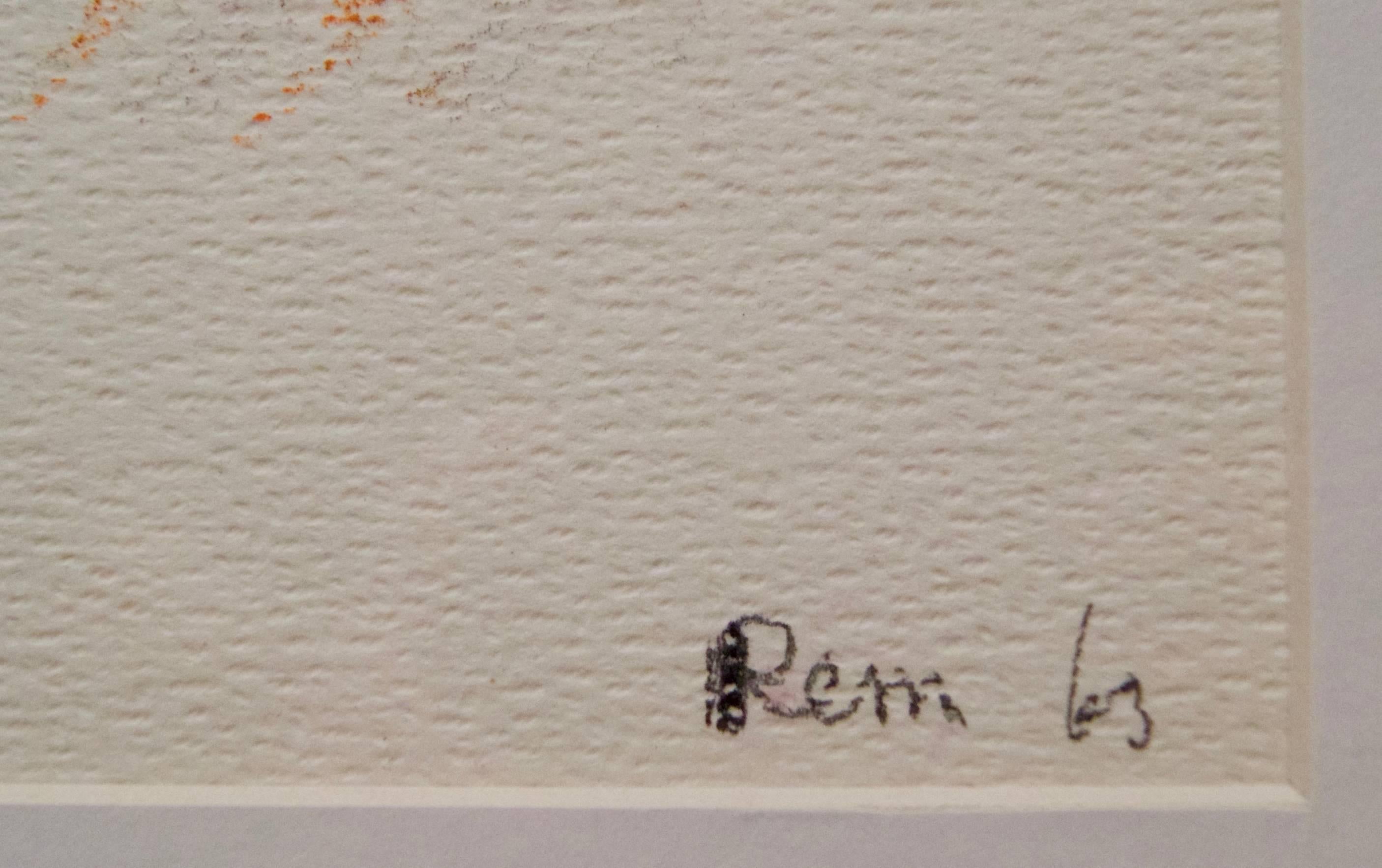 Disegno astratto a tecnica mista di metà secolo di Rem Raymond Coninckx - Belgio in vendita 4