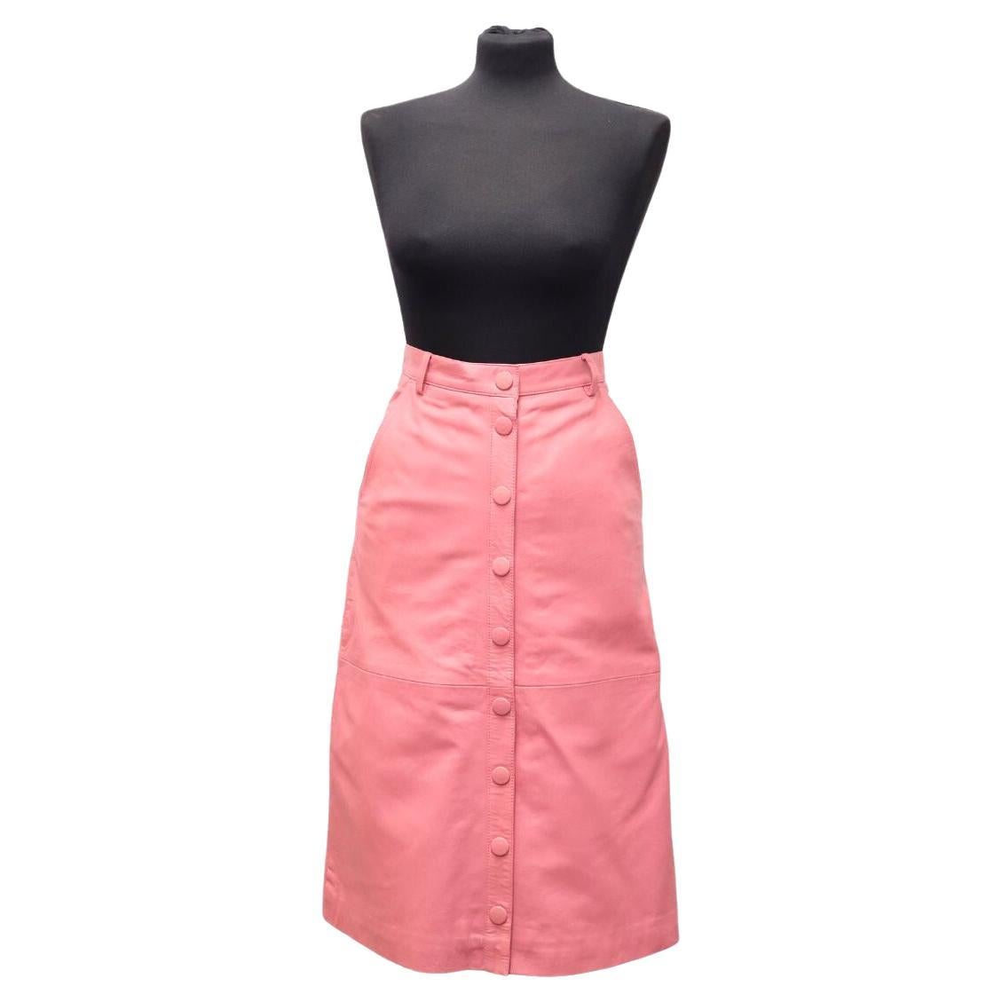 Remain Birger Christensen Bellis Leather A-Line Skirt Size EU 34 For Sale