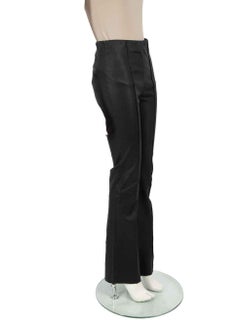 Remain Birger Christensen Black Leather Flared Trousers Size M