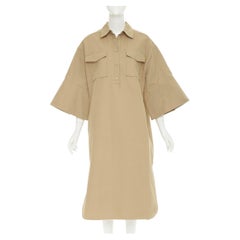 REMAIN BIRGER CHRISTENSEN Bonny Cargo-Midi-Kleid aus Bio-Baumwolle in Khaki, Größe FR36 S