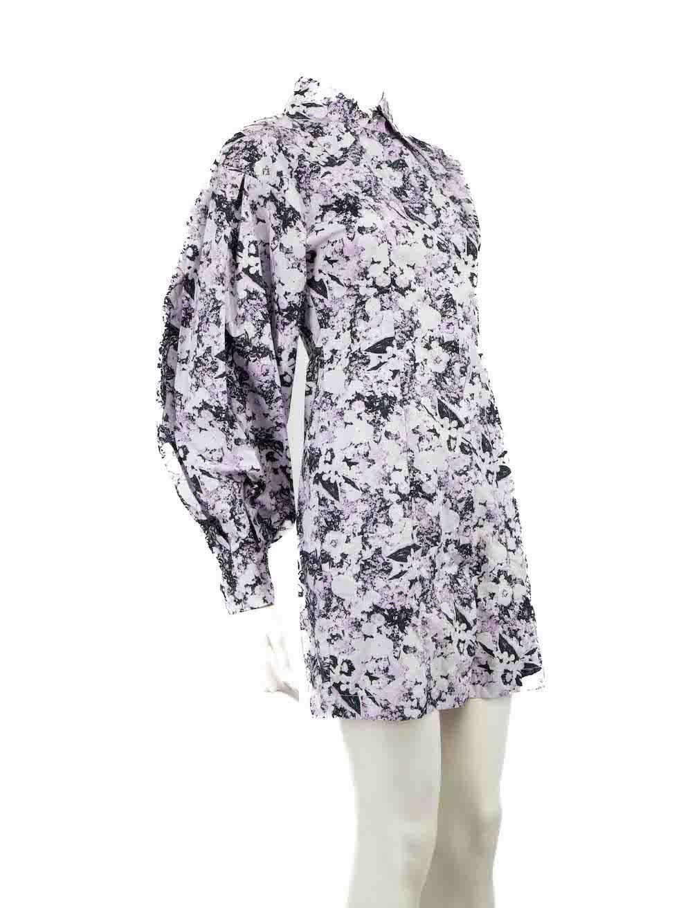 CONDITION is Never worn, with tags. No visible wear to dress is evident on this new Remain Birger Christensen designer resale item.
 
 
 
 Details
 
 
 Model: Marilo dress
 
 Purple
 
 Cotton
 
 Shirt dress
 
 Floral print
 
 Mini
 
 Button up