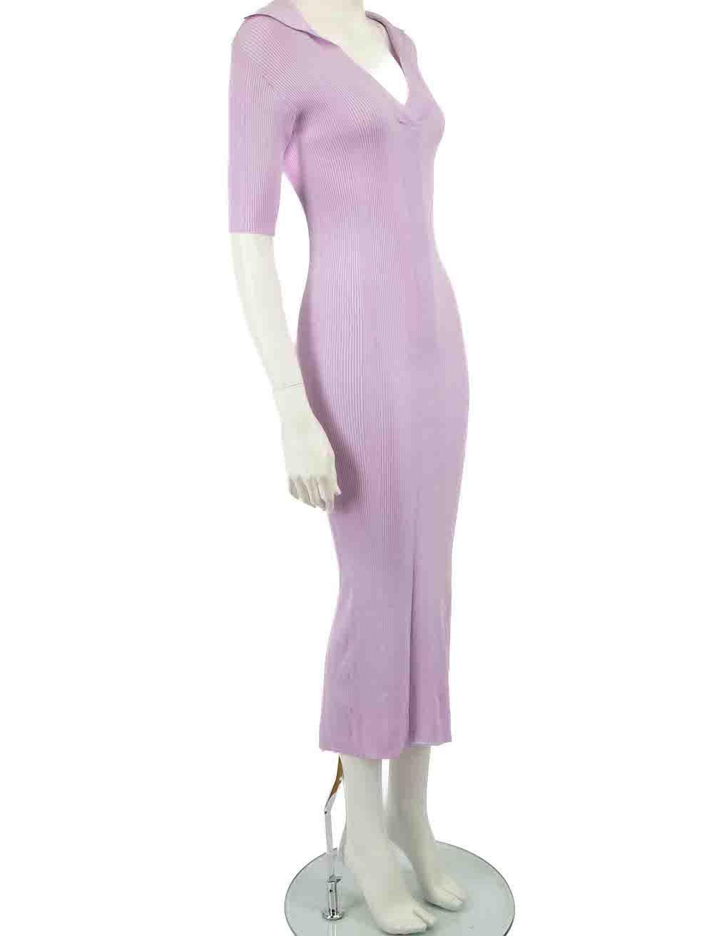 CONDITION is Very good. Hardly any visible wear to dress is evident on this used Remain Birger Christensen designer resale item.
 
 
 
 Details
 
 
 
 
 Joy S/S
 
 Purple
 
 Viscose
 
 Knit dress
 
 Midi
 
 Short sleeves
 
 Stretchy
 
 Figure