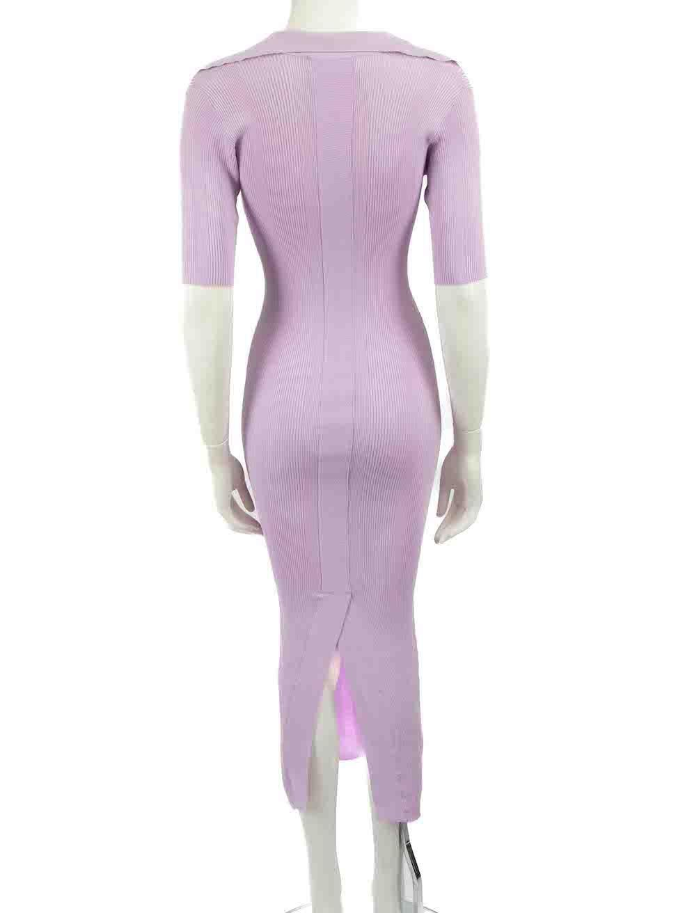 Remain Birger Christensen Purple Rib Knit Joy Dress Size S In Excellent Condition In London, GB