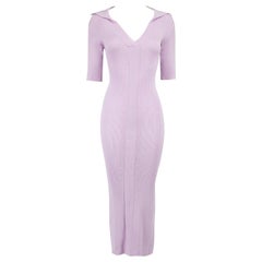 Remain Birger Christensen Lila geripptes Joy-Kleid Größe S