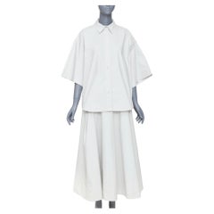 REMAIN Wind Chime light grey organic cotton oversized shirt skirt set FR36 S